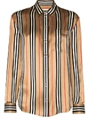 BURBERRY GODWIT ICON STRIPE SILK SHIRT