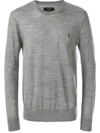 Allsaints Ivar Slim Fit Crewneck Wool Sweater In Grey Marl