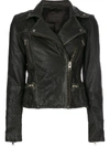Allsaints Conroy Quilted Leather Biker Jacket In Black Grey