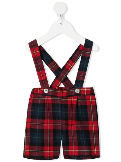Siola Babies' Check Dungaree Trousers In Red