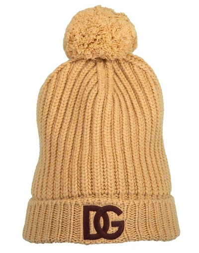 Dolce & Gabbana Camel Dg Beanie