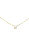 ADINAS JEWELS TINY PAVÉ LOWERCASE INITIAL NECKLACE,AS97GLD-PRS