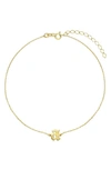 ADINAS JEWELS GOTHIC INITIAL ANKLET,A315GLD