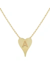 ADINAS JEWELS INITIAL HEART PENDANT NECKLACE,A280GLD