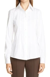 Lafayette 148 Plus-size Italian Stretch Cotton Abbott Shirt In White