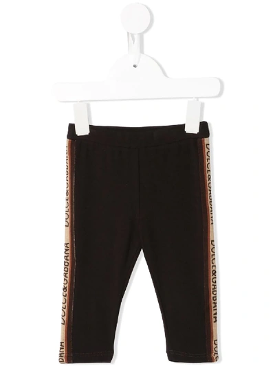 Dolce & Gabbana Babies' Fine Knit Trousers In Brown