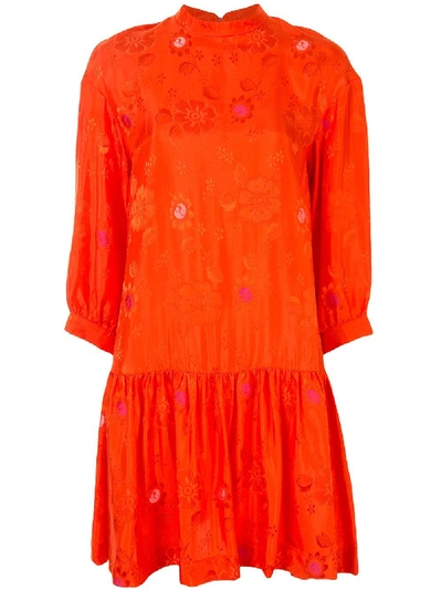 Baum Und Pferdgarten Floral Print Shift Dress In Orange