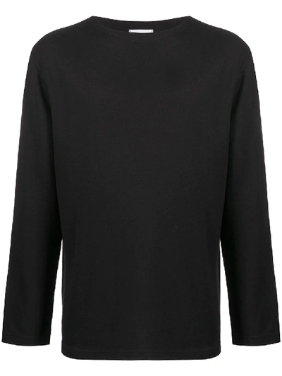 Lemaire Crew Neck Sweatshirt In Black