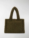 Stand Studio Lolita Medium Faux Fur Tote Bag In Army Green