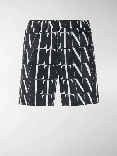 Valentino Vltn Logo-print Shell Swim Shorts In Black