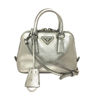Pre-owned Prada Silver Leather Small Promenade Satchels