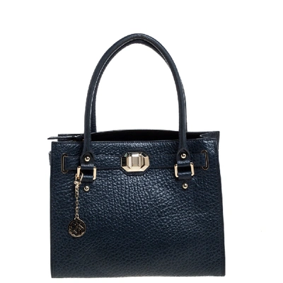 Pre-owned Dkny Navy Blue Leather Tote