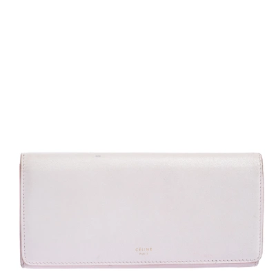 Pre-owned Celine Pink Leather Flap Continental Wallet