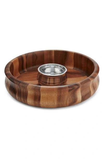 Nambe Nambé Nara Chip & Dip Server In Brown