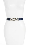 Raina Aries Leather Belt In Navy