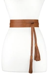 RAINA BRONCO LEATHER WRAP BELT,RB BRONCO