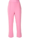 Cinq À Sept Atticus Piped Slit Hem Pants In Pink