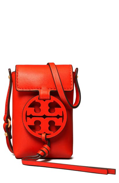 Tory Burch Nano Miller Leather Crossbody Bag In Red | ModeSens
