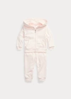 Polo Ralph Lauren Baby Girl's 2-piece Velour Hoodie & Joggers Set In Delicate Pink