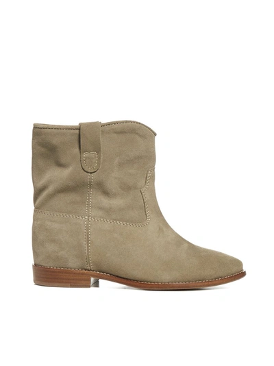 Isabel Marant Crisi Suede Ankle Boots In Grey