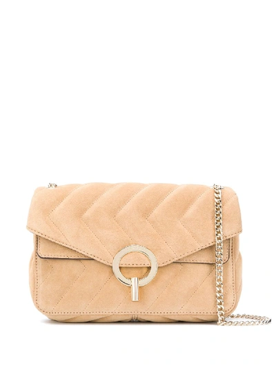 Sandro Yza Quilted Shoulder Bag In Beige