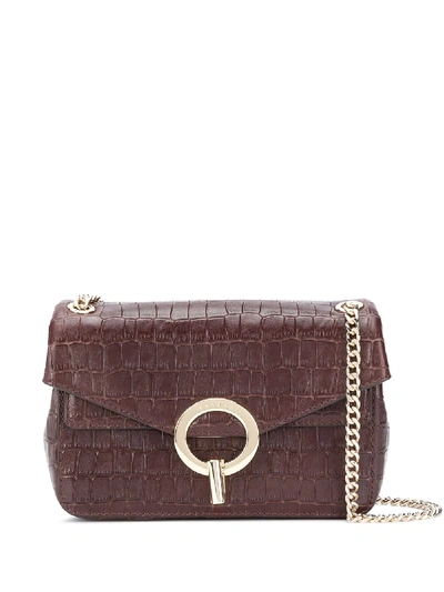 SANDRO YZA CROCODILE-EFFECT SHOULDER BAG