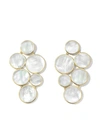 IPPOLITA 18KT YELLOW GOLD POLISHED ROCK CANDY 6-STONE CIRCLE CLUSTER MOTHER-OF-PEARL EARRINGS
