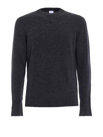 Aspesi Wool Sweater With Elbow Patches In Grey