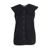 Ganni Cotton Sleeveless Shirt In Black