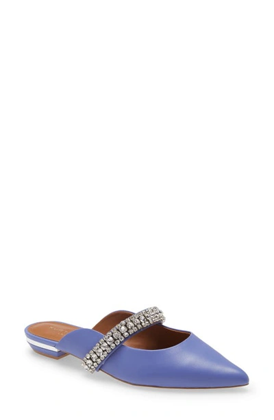 Kurt Geiger Princely Crystal Embellished Mule In Lilac Leather