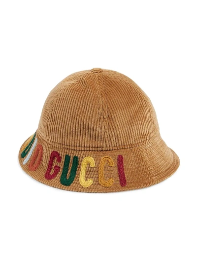 Gucci Kids' Radio  Ribbed Hat In Neutrals