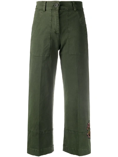 Bazar Deluxe Cropped-leg Trousers In Green