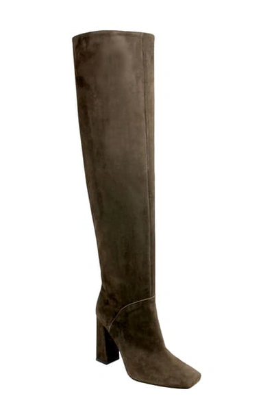 Charles David Tommi Over The Knee Boot In Chocolate Brown Suede