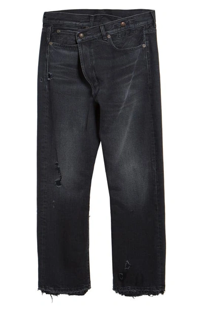 R13 Crossover Ripped Ankle Jeans In Gray