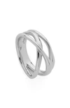 Monica Vinader Silver Nura Cross Over Ring In Silver