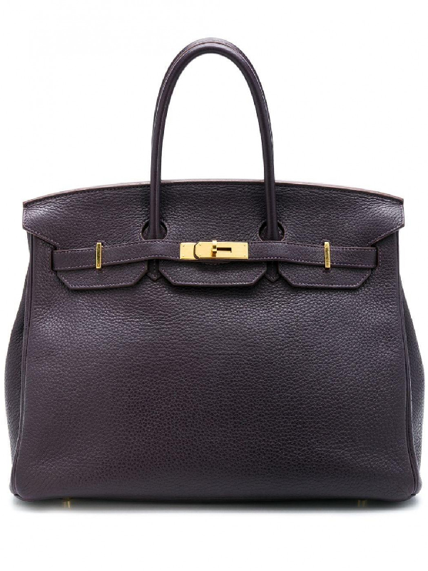 Hermes Hermès Raisin Clemence 35cm Birkin Bag In Grey | ModeSens