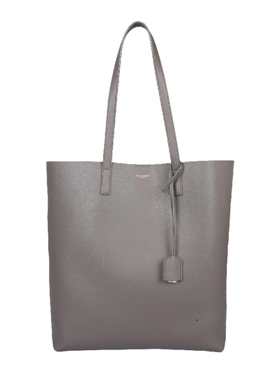 Saint Laurent Shopping Bag With Logo In Grey