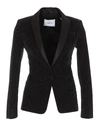 DONDUP RIBBED VELVET BLAZER IN BLACK