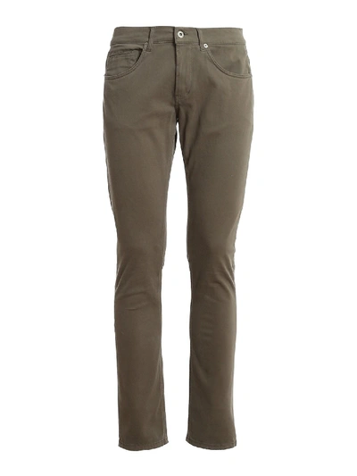 Dondup George Skinny Fit Cotton Blend Trousers In Grey