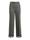 TWINSET SCALLOPED LACE HEM TROUSERS IN GREY COLOR