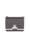 BURBERRY MEDIUM QUILTED TB BAG IN BLACK WITH MONOGRAM