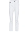 Re/done High Rise Rigid Stove Pipe Jeans White 28 In White