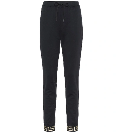 Versace Drawstring Waist Track Pants In Black