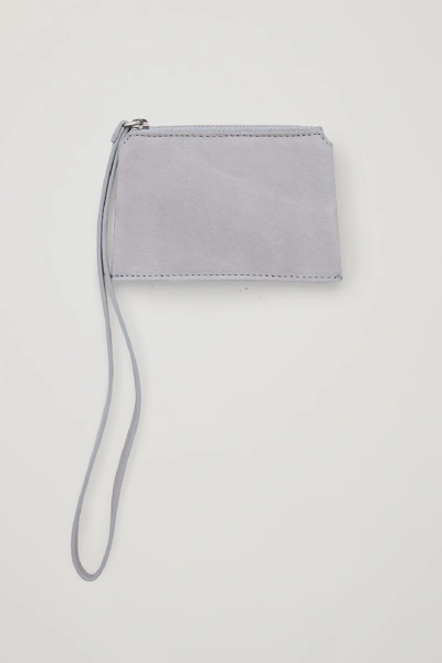 Cos Leather Coin Purse In Grey