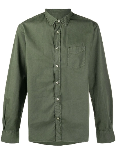 Officine Generale Patch-pocket Shirt In Green