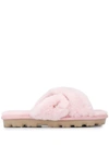 Ugg Fuzzalicious Faux Fur Slides In Pink