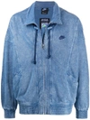 Nike Denim Bomber Jacket In Blue