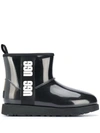 Ugg Classic Clear Mini Pvc And Faux-shearling Boots In Black