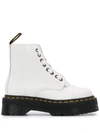 Dr. Martens' Jadon Smooth Platform Boots In White