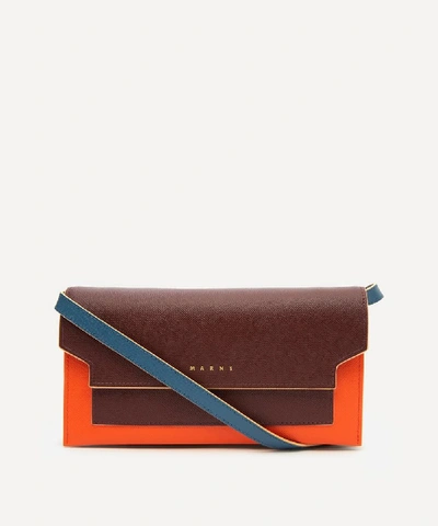 Marni Leather Wallet Bag In Multi